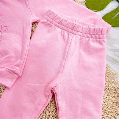 Conj. Casaco de Moletom Kitty Girl e Calça Legging - Rosa